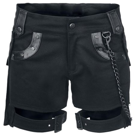 black shorts with chain