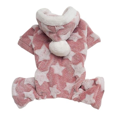 Amazon.com : Tutuba Small Dog Warm Fleece Hoodie Pajamas Star Print Jumpsuit Coat : Pet Supplies