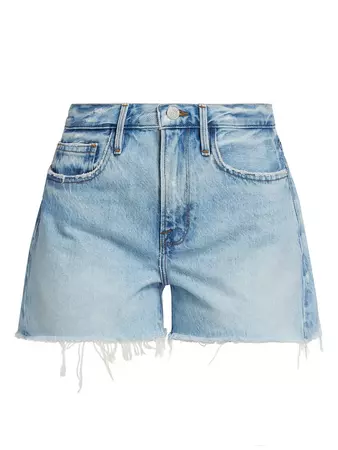 Shop Frame Le Brigette High-Rise Denim Shorts | Saks Fifth Avenue