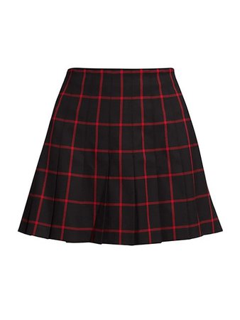 Shop Alice + Olivia Carter Stitch Pleated Mini Skirt | Saks Fifth Avenue