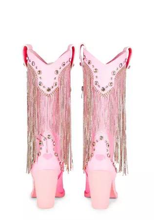 Present Perfect Cowboy Boots - Pink – Dolls Kill