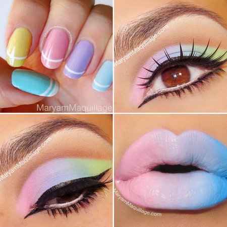 Pastel Rainbow Makeup