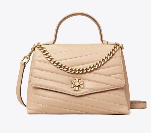 Tory Burch Nude-Stitched Gold Chain Bag