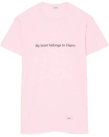 BLOUSE - My Heart Belongs To Harry Printed Cotton-jersey T-shirt - Pink