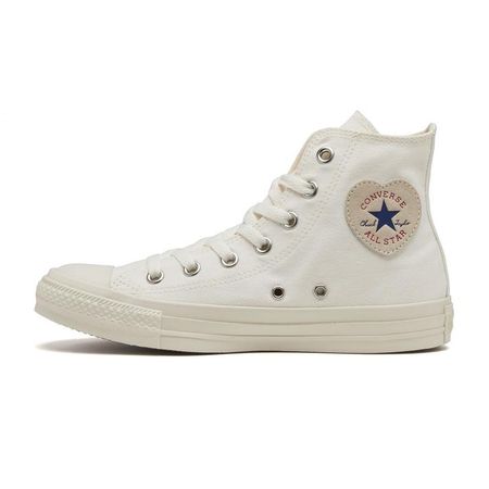 Converse All Star heart patch hi tops white