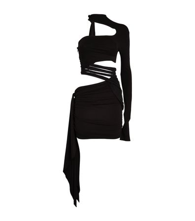 Mugler Mesh Cut-Out Mini Dress | Harrods AU