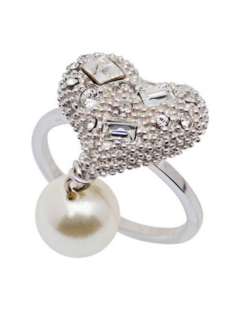 Miu Miu embellished heart ring