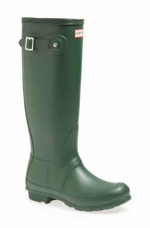 Green rain boots