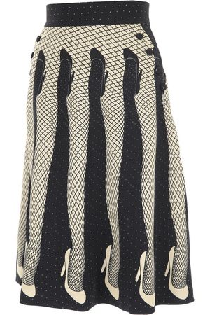 Moschino leg midi Skirt for Women, Ivory, Viscose, 2024