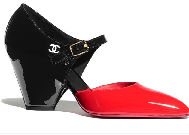 black & red Chanel shoe
