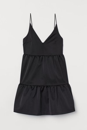 Satin Dress - Black - Ladies | H&M US