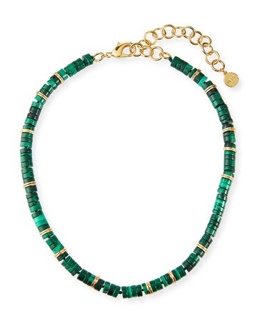 NEST Jewelry Malachite Heishi Necklace