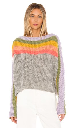 Free People See The Rainbow Sweater in Grey | REVOLVE