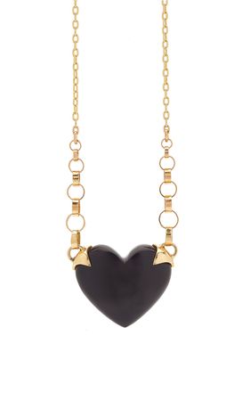 Shackled Heart 14k Gold And Onyx Necklace By Rachel Quinn | Moda Operandi