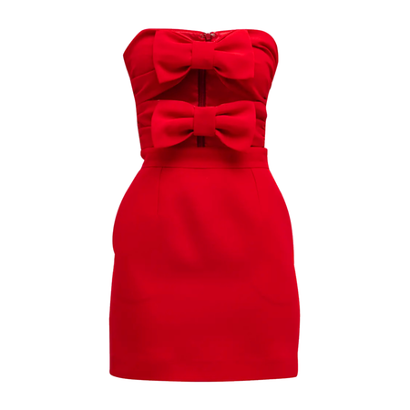 Minka Strapless Cutout Bow-Front Mini Dress