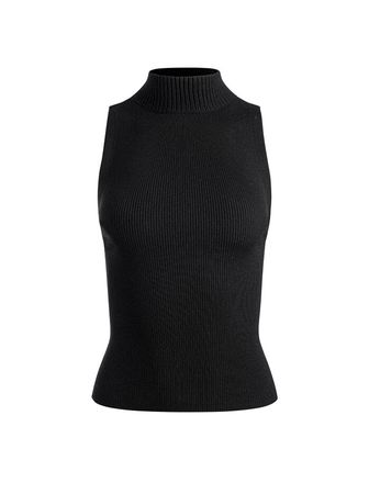 Darcey Turtleneck Sweater Tank In Black | Alice And Olivia