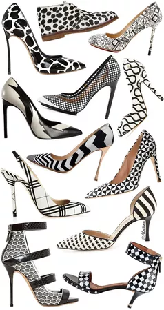 Black & White Patterned High Heel Shoes Trend - Spring 2014