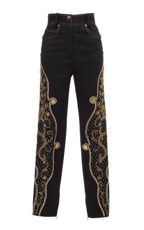 Versace Studded Black Pants