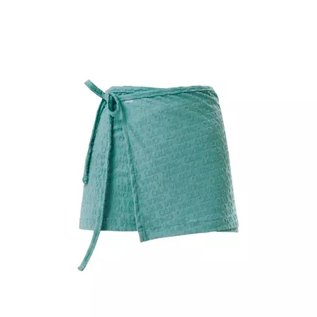 Daydream Terry Swimwear Wrap Skirt - Green | QUA VINO | Wolf & Badger