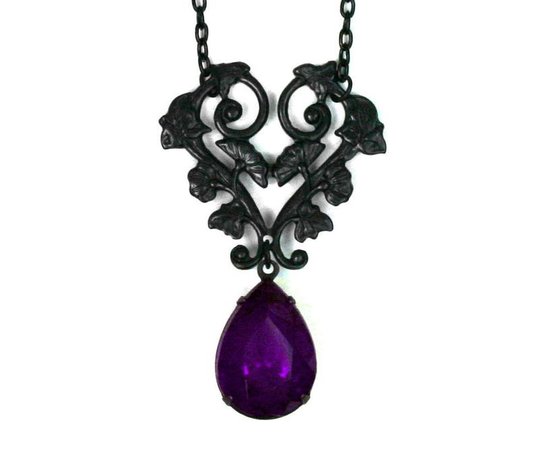 Robin Hood Couture gothic amethyst necklace