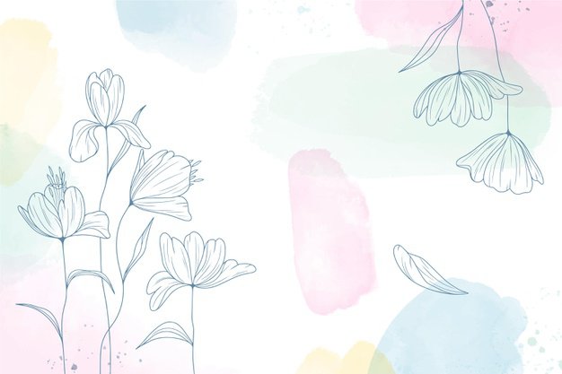 Free Vector | Watercolor painted background with hand drawn flowers
