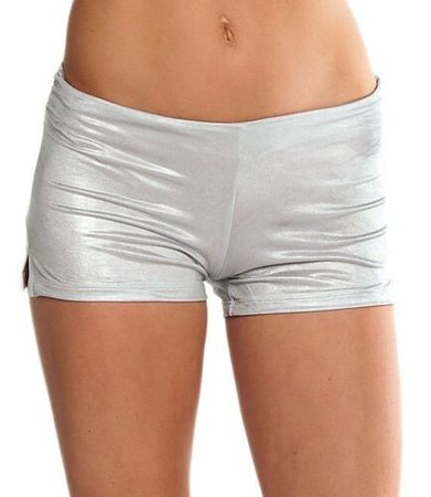 Sexy Slver Shimmery Silver side zip and slit Short Shorts Glam Dance Yoga Party | eBay