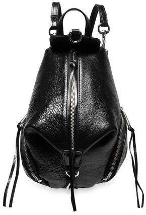 Julian Mini Covertible Glossed Textured-leather Backpack