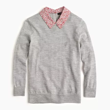 Tippi swater with Liberty print collar - Women's Sweaters | J.Crew