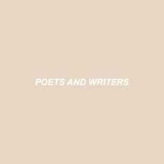 Poets and writers