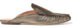 Fern Metallic Leather Slippers
