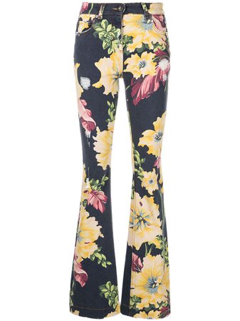 ETRO floral-print Flared Jeans - Farfetch