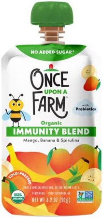 Amazon.com: Once Upon a Farm Organic Mango Banana Spirulina Immunity Blend Snack : Baby