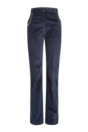 Corduroy Pants with Leather Trim Gr. FR 40