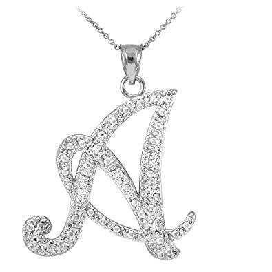 silver letter a necklace - Google Search