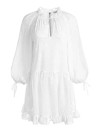 Sherrie Gathered Tunic Dress In Off White | Alice And Olivia