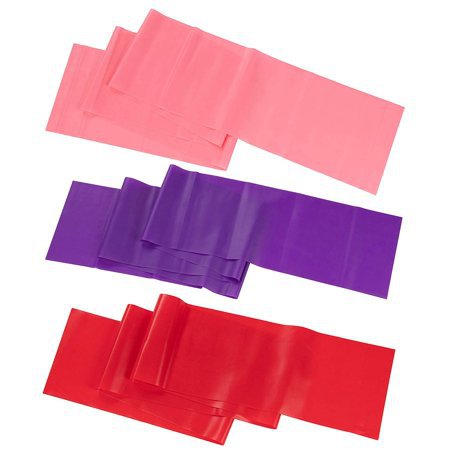 Juvale 3-Pack Yoga Elastic Resistance Bands for Exercise, Pilates, Home Gym, Strength Training, Fitness, Toning, Physical Therapy, Red Purple Pink, 6 x 59 Inches - Walmart.com - Walmart.com