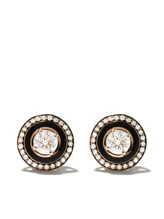 Shop Selim Mouzannar 18kt rose gold diamond Mina earrings with Express Delivery - Farfetch