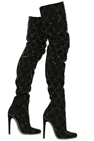 black sparkle boots