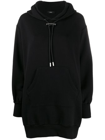 Black Diesel zip detail hoodie dress - Farfetch