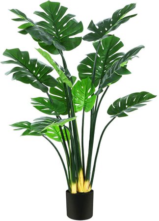 Amazon.com: Fopamtri Artificial Monstera Deliciosa Plant 55" Fake Tropical Palm Tree, Perfect Faux Swiss Cheese Plant for Home Garden Office Store Decoration, 14 Leaves: Garden & Outdoor
