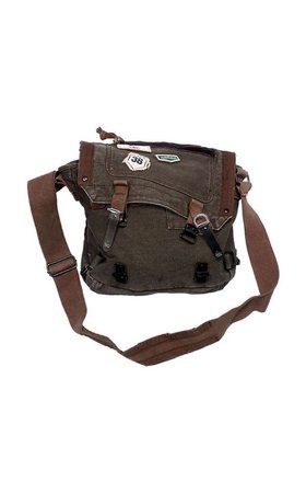 brown canvas messenger bag