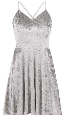 Grey/ silver velvet dress