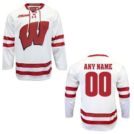 Wisconsin Badgers Under Armour Custom Red Women's Hockey Jersey | UWshop.com