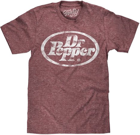 Tee Luv Dr Pepper T-Shirt - Big and Tall Dr Pepper Logo Shirt (Crimson Snow Heather) (3XLT) at Amazon Women’s Clothing store
