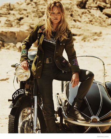 blonde girl biker