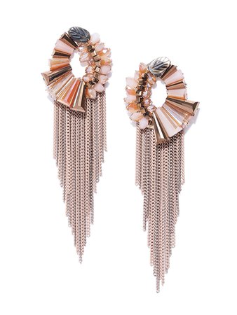 Buy Jewels Galaxy Beige Rose Gold Plated Handcrafted Tasselled Contemporary Drop Earrings - Earrings for Women 7277509 | Myntra