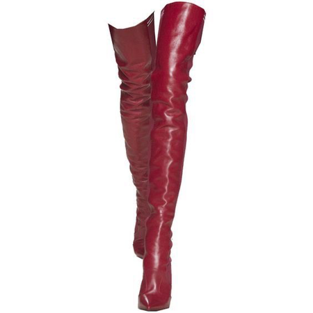 Red leather boots