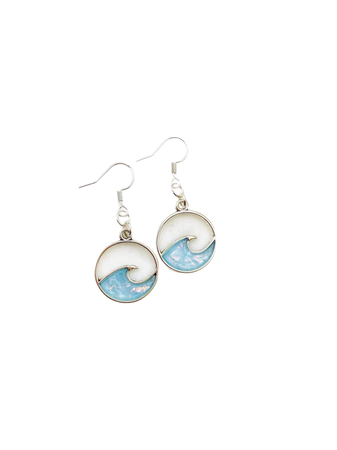 ocean proof jewelry silver waves earrings saltwater resistant
