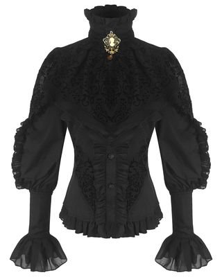 Black victorian steampunk blouse