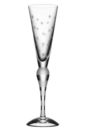 Orrefors Clown Frost Dots Lead Crystal Champagne Flute | Nordstrom